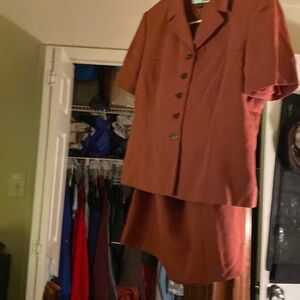 2 PCs button down shirt set short sleeve skirt set Russ string business presence